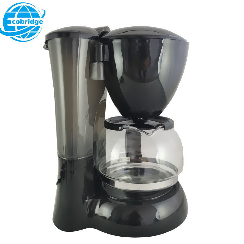 Plastic Drip Coffee Maker with Transparent Water Gauge Tank Electric Manual Glass Carafe Coffee Machine for Household Use