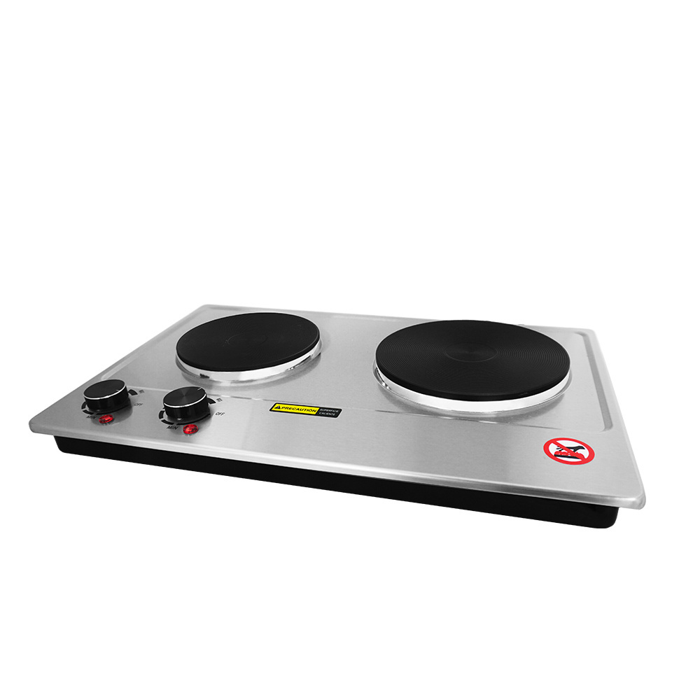 No Gas 1500W 220V 240V Electric Heat Double Hotplate High Quality 2 Burner Cooktop Power Mini Cooking Stove Portable Hot Plate