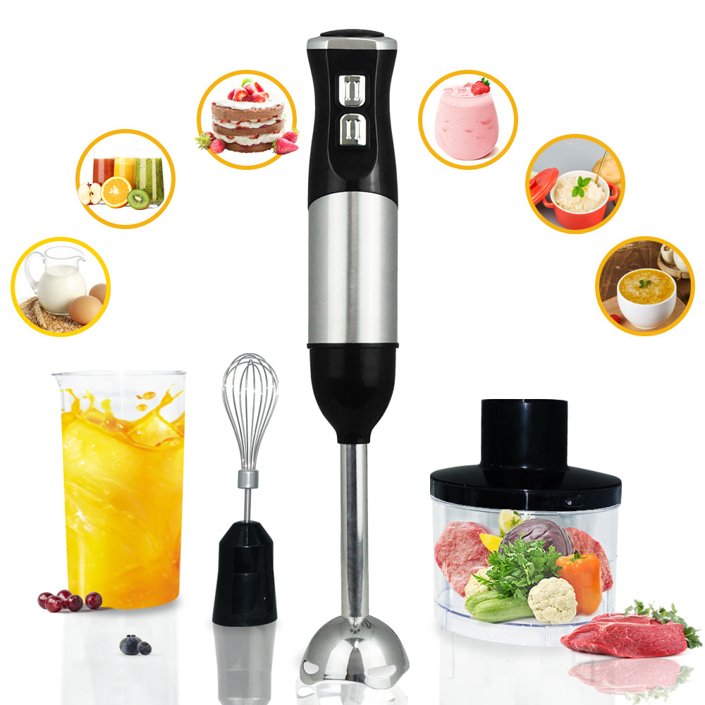 3 In 1 Stainless Steel Commercial Hand Held Mixer Grinder Chopper Set Cooking Electric Mini Stick Handheld Immersion Blender