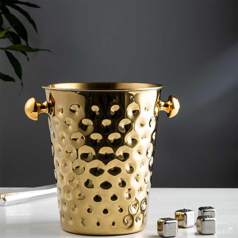 red aluminium ice bucket ice bucket stainless steel gold ice bath bucket