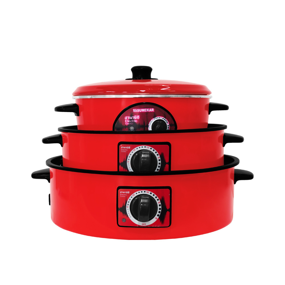 Hot Sale Cheap Multi-function Large Capacity Red Electric Hotpot and Household Use Non-Stick Cooking Skillet Soup Cooker Hot Pot