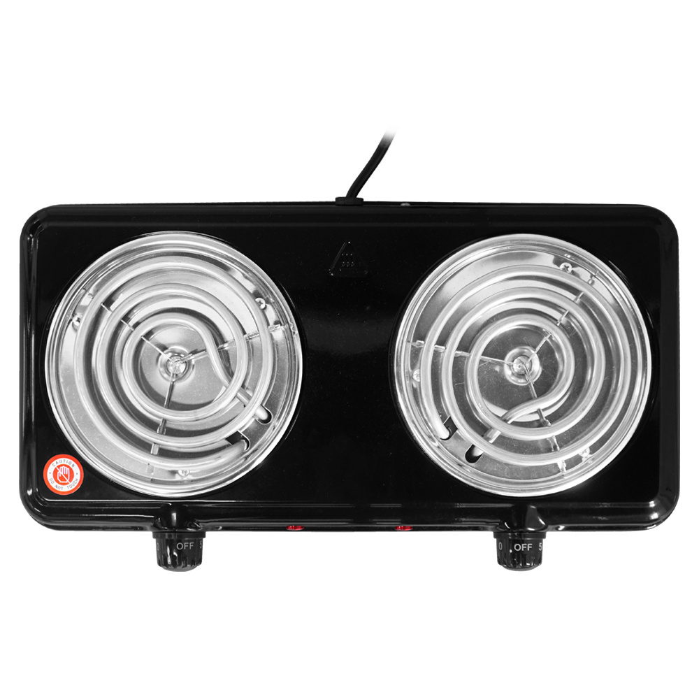 New Table Top 2 Burner Spiral Electronic Cooker Power Double Hot Plate Two Hotplate Cookware Electric Stove with Heating Coil