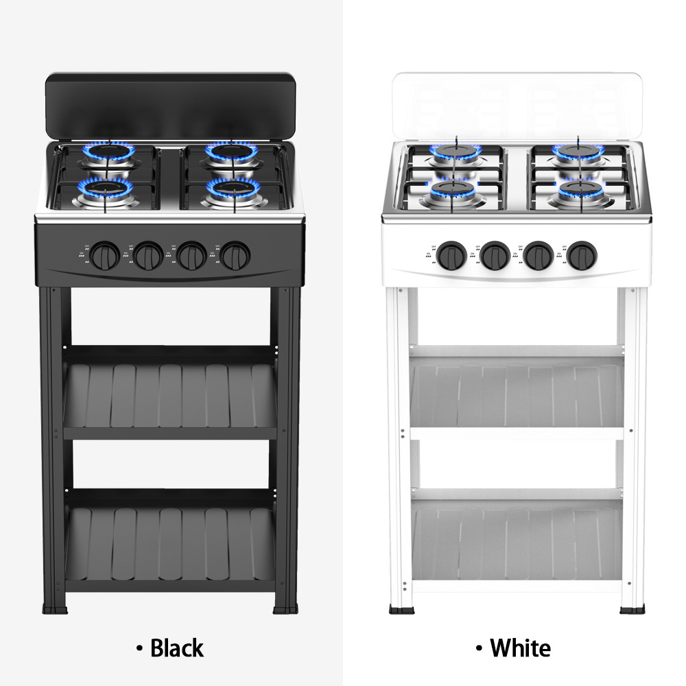 4 Burners Automatic Table Cooktop Four Plate Cooker Hob Large Commercial Restaurant Kitchen Stand Cooking Gas Stove with Cover