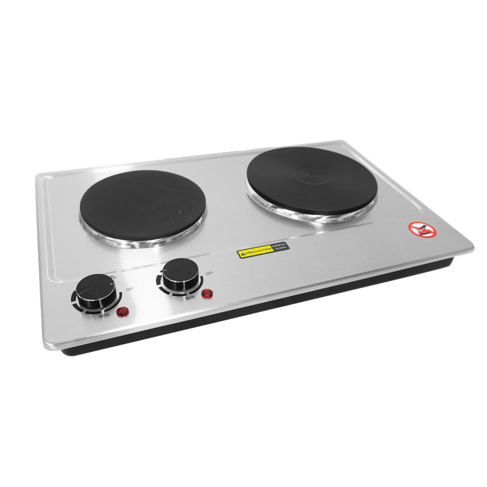 No Gas 1500W 220V 240V Electric Heat Double Hotplate High Quality 2 Burner Cooktop Power Mini Cooking Stove Portable Hot Plate