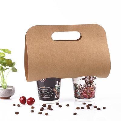 Biodegradable compostable to go kraft bagasse paper disposable cafe hot cup carrier holder