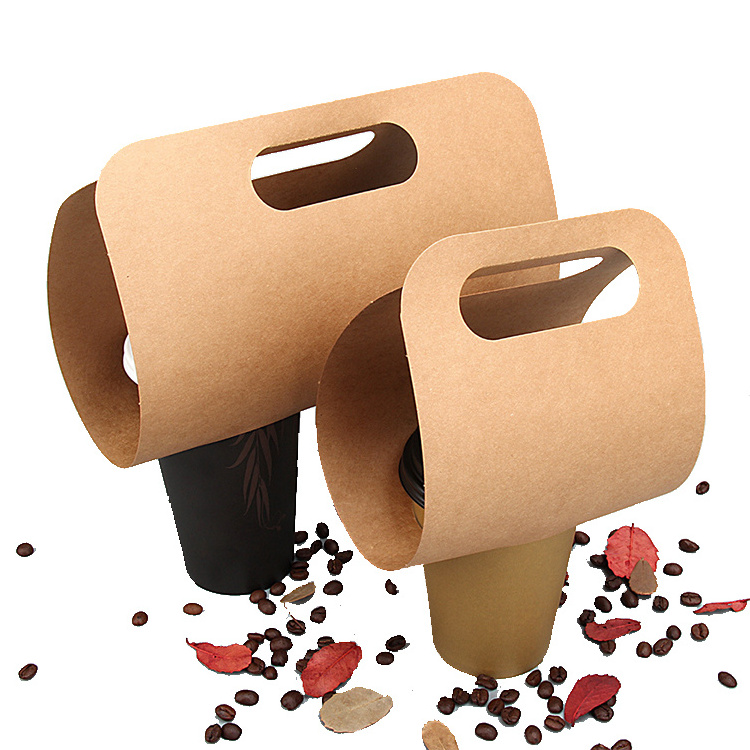 Biodegradable compostable to go kraft bagasse paper disposable cafe hot cup carrier holder