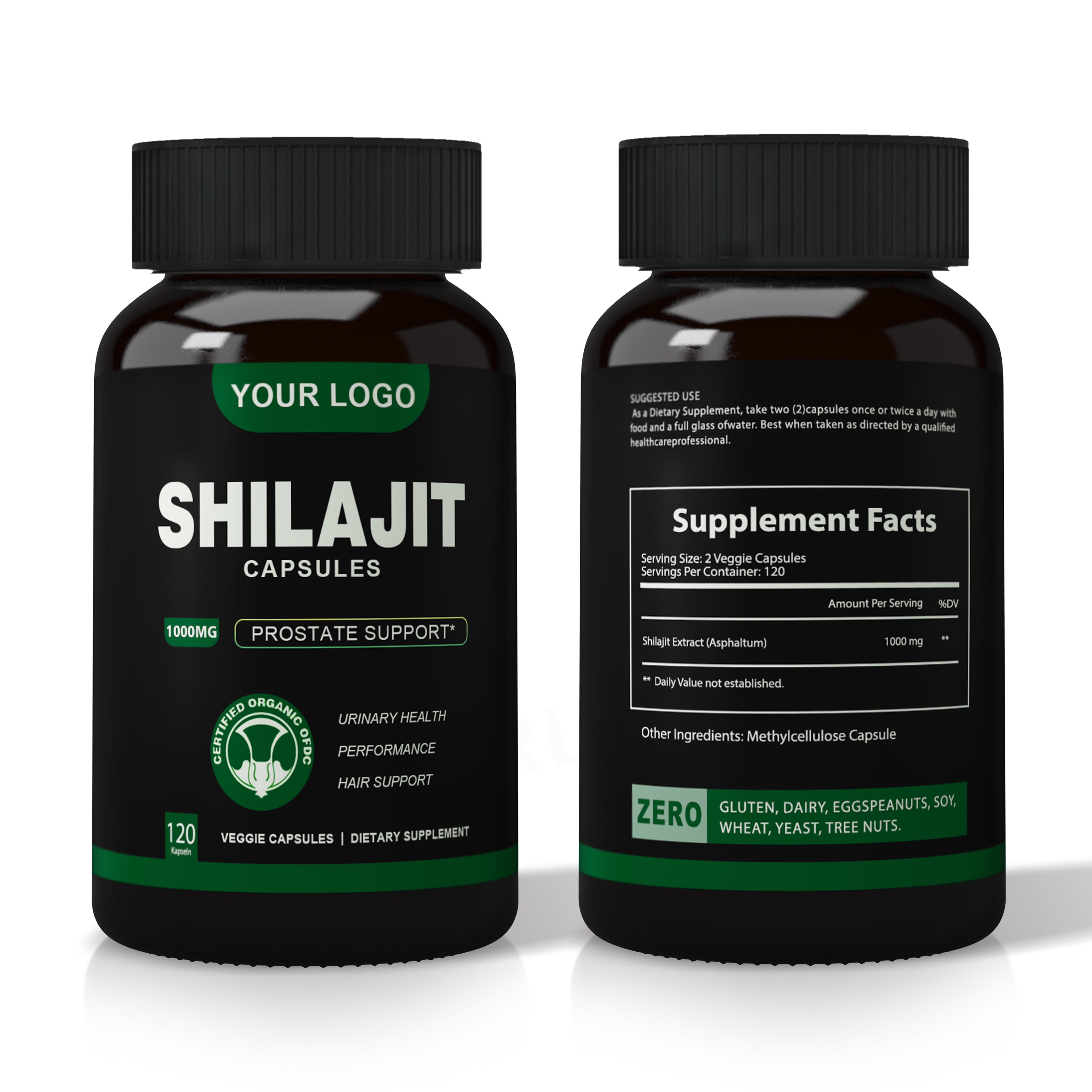 Private Label Supplement shilajit resin pure himalayan extract capsules naturel shilajit capsule