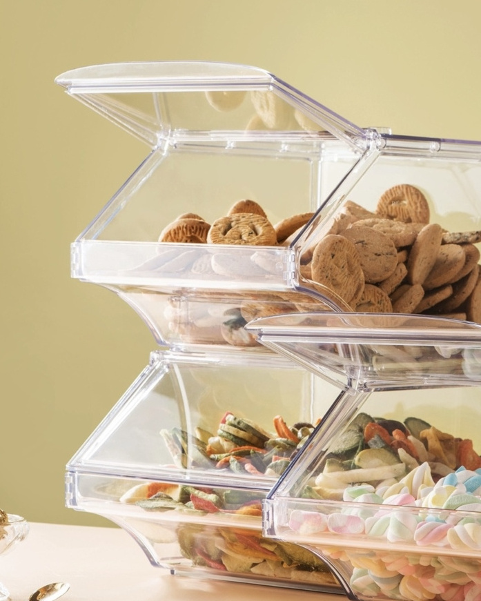 Pick and mix bulk acrylic cereal grain candy nuts display food dispenser storage container/box/bins