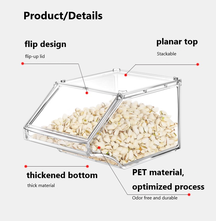 Pick and mix bulk acrylic cereal grain candy nuts display food dispenser storage container/box/bins