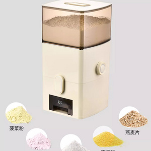 Rotary Airtight Storage Container dry food Wheat Flour rice cereal Dispenser with Measuring Cup