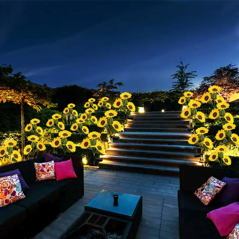 IP65 Waterproof Garden Landscape Lights Wholesale High-quality Outdoor Solar Simulation Sunflower Light