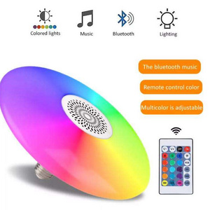 China Residential  30W E27 RGB Music Bulb Speaker with 24 Keys Remote Control LED Smart Music Bulbs