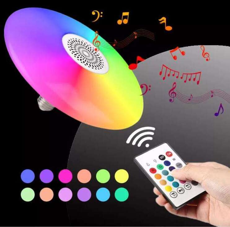 Soft Warm White ABS PS bluetooth 30W E27 RGB Music Bulb Speaker 24 Keys Remote Control LED Smart Music Bulbs