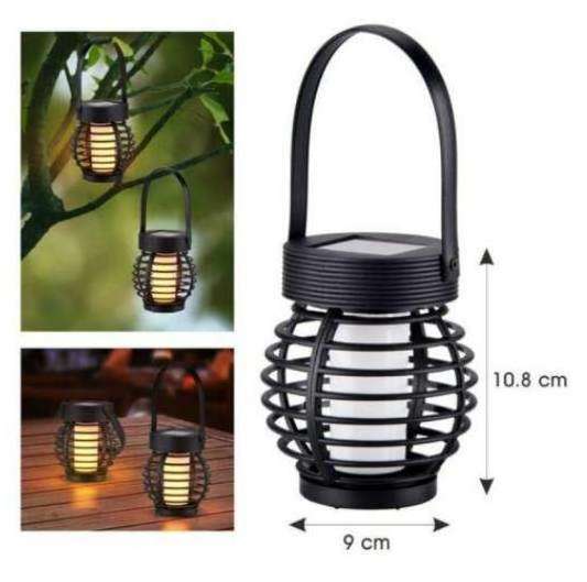 Outdoor Hanging LED Solar Garden Flame Light for Decoration Cute Rattan Solar Fire Flame Lantern