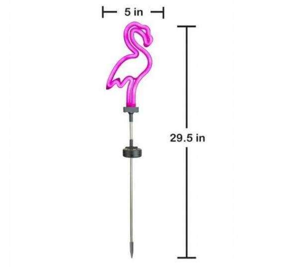 In Stock Pink Flamingo Shape Silicone Neon Outdoor Decorative LED Flamingo Lawn Solar Lamp Garden Yard Lights Waterproof