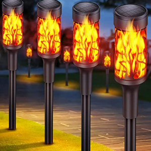 Outdoor Garden Pack Use IP65 Waterproof Solar Garden lights Realistic Flame Effect Solar Lights Torches