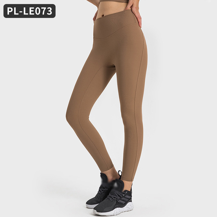 High Elastic Rib Gym Wear Fitness Workout Sports Yoga Scrunch Leggings Tights Quick Dry Sexy Yoga Workout Sport Nvgtn Leggings