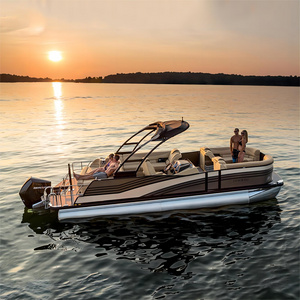 Kinocean Cheap Aluminum Alloy Pontoon Boat with Center Console Aluminum Pontoon Boat with Motor For Sale