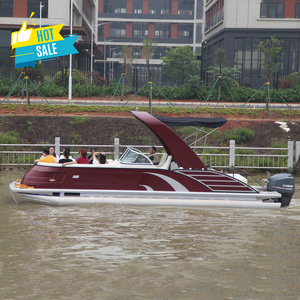 Nice Recreational Fiberglass Hull Work Boat Family Party Fishing Pontoon Boat for Sale