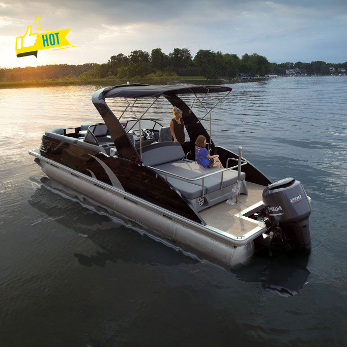 New Fashion Fiberglass Tender Fishing Boat Luxury Nice Pontoon Boat for Sale