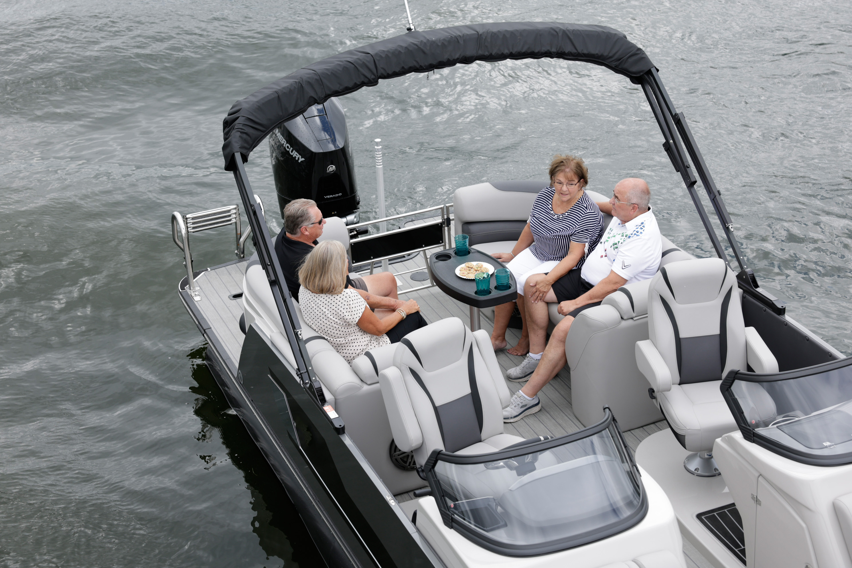 2024 27ft Ecocampor Cuddy Model Luxury Leisure Pontoon Boat Aluminum Alloy Pontoon Boat with Passenger Seat for Sale