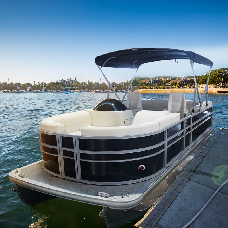 Custom Mini Lightweight 8 Passenger Fast Fishing Pontoon Boats For Sale