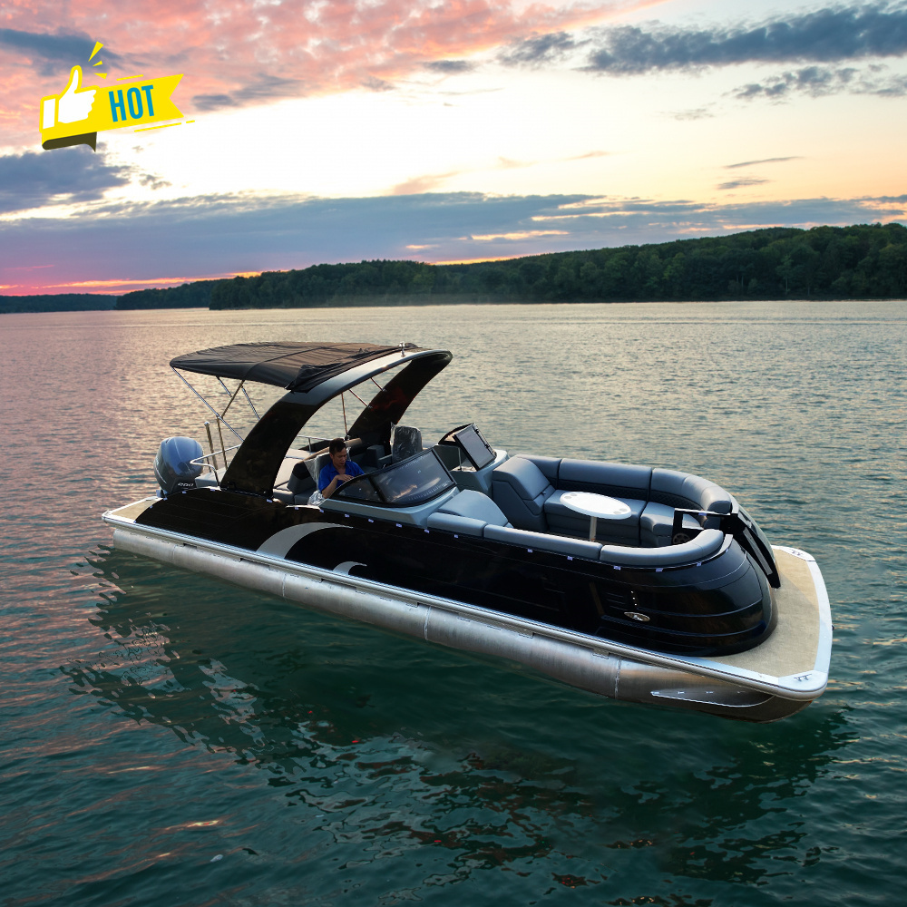 New Fashion Fiberglass Tender Fishing Boat Luxury Nice Pontoon Boat for Sale