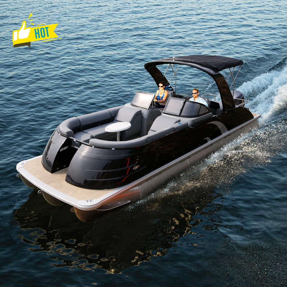 New Fashion Fiberglass Tender Fishing Boat Luxury Nice Pontoon Boat for Sale