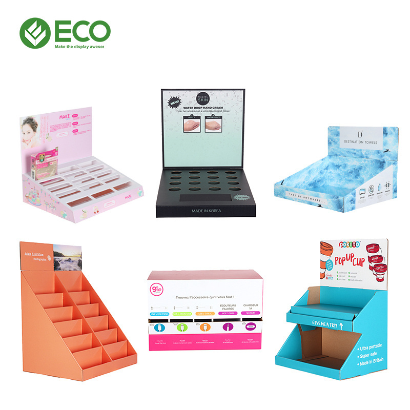 Custom POP PDQ Retail Store Product Display Unit Stands Corrugated Cardboard Candy Food Beverages Cardboard Display Rack