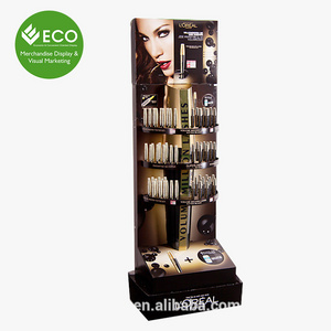 Wholesale Three Tires Cardboard Floor Standee Cosmetic Makeup Lipstick Holder Display Stand