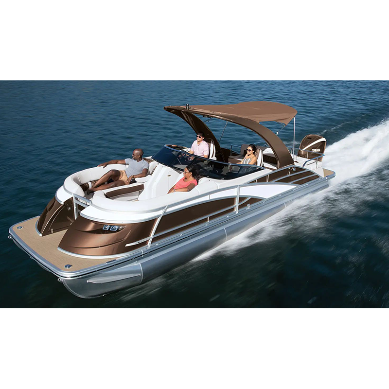 Party boat pontoon 6 person speed boat private luxury yacht luxury tritoon fiberglass aluminium boat with engine