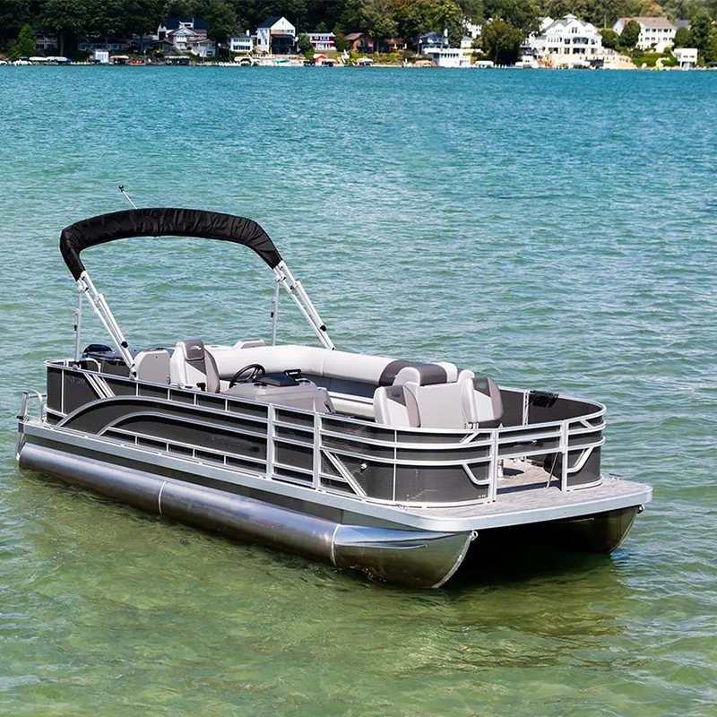 4 person pontoon boat yacht luxury boat cabin cruiser fishing luxury tritoon fiberglass factory customized