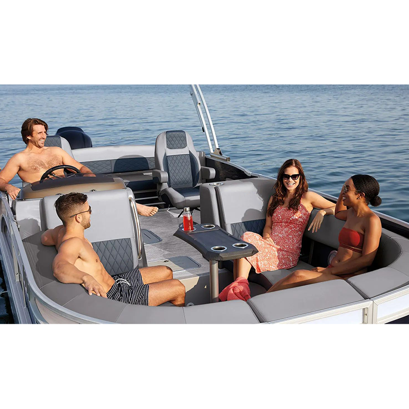 Pontoon boat party mini yacht boat aluminum work pontoon boat luxury tritoon fiberglass factory customized