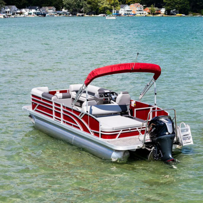 4 person pontoon boat yacht luxury boat cabin cruiser fishing luxury tritoon fiberglass factory customized