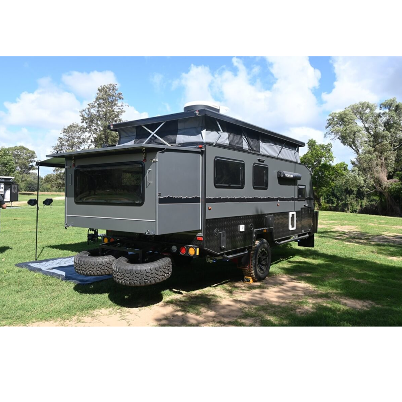 Metal camper trailer outdoor off road camping caravan rv camper motorhome off road stainless steel travel trailer