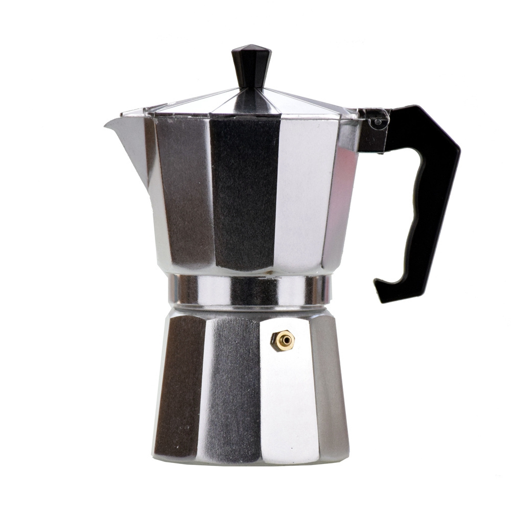 X Moka Express Iconic Stovetop Espresso Maker B30 Makes Real Italian Coffee, Moka Pot 6 Cups (9 Oz - 270 Ml) Aluminium Silver