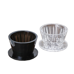 Mini 4/2 Cups Coffee Dripper Clear Plastic Coffee Percolator Pour Over Filter Cup