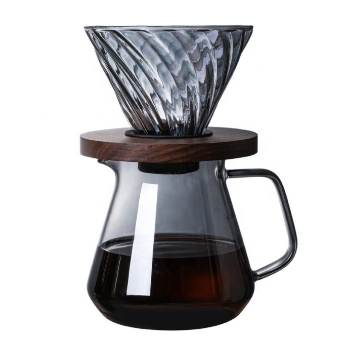 Z Glass Coffee Server Pour Over Borosilicate Glass Carafe for Pour Over Coffee Maker