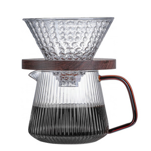 New 350ml 500ml High Borosilicate Glass Coffee Servers Hand Drip Coffee Pot Pour Over Coffee Maker Kit