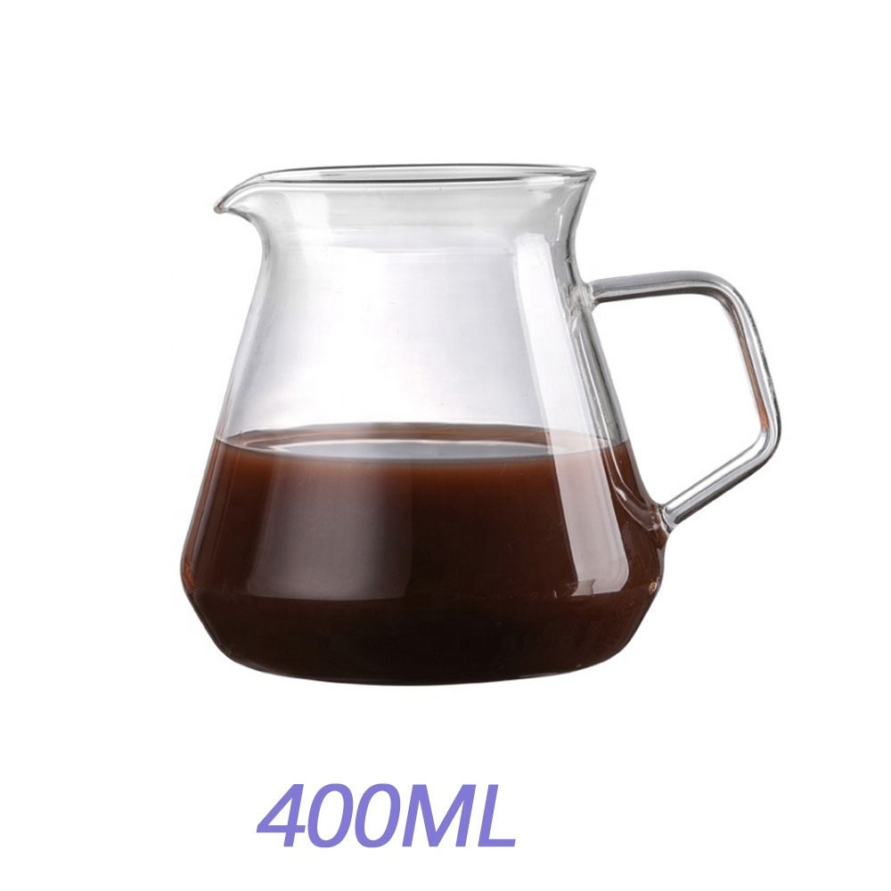 P600 Hot Sale 400 600 ml High borosilicate water carafe thermos Heat resistant Coffee Drip Tea Pot Coffee Server