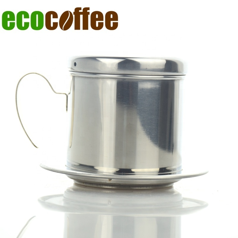 Ecocoffee 1-2cups Vietnamese Moka Pot 304 Stainless Steel Pour Over Coffee Filter 304 Stainless Steel Pour Over Coffee Filter