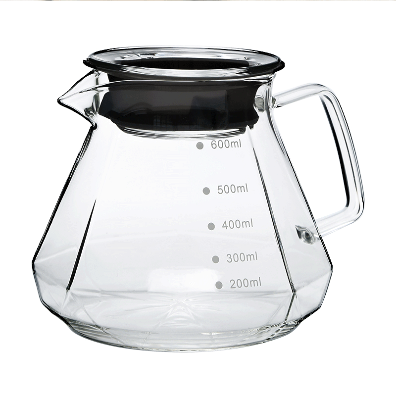 S950 Luxury Transparent Glass Coffee Sharing Pot Large Capacity Coffee Pot For Coffee Store