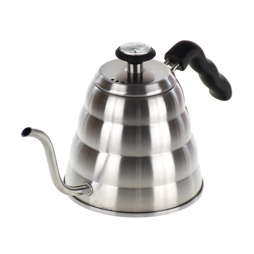 pour over Coffee Kettle with thermometer 1200ml 304 Stainless Steel Kettle Gooseneck spout coffee drip pot Barista Accessories