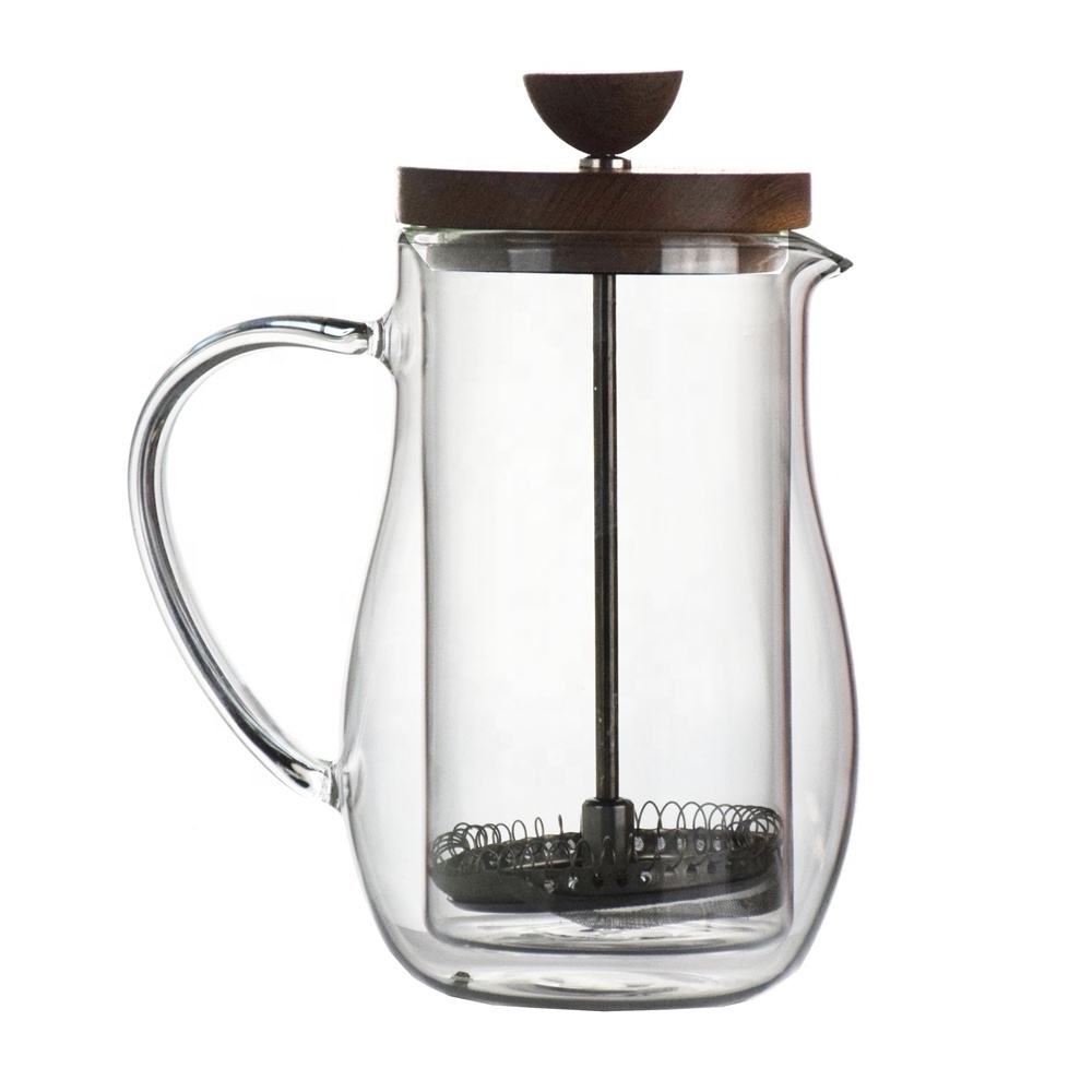 Ecocoffee 350 ml custom logo double wall glass prensa francesa french press