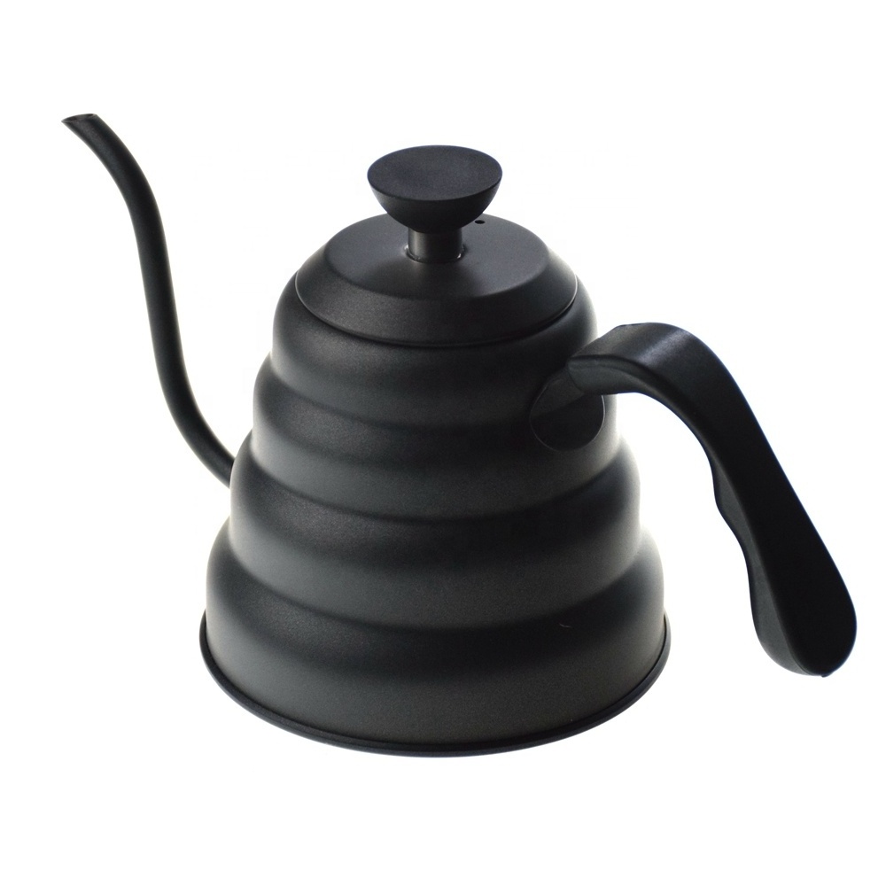 New Black 1200ml Gooseneck Tea Kettle Stainless Steel Pour Over Coffee Drip Kettle BH42S