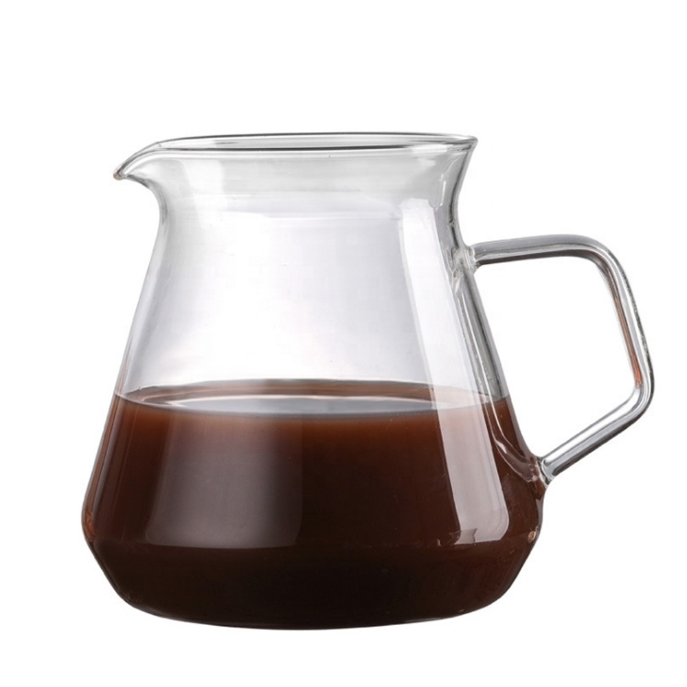 P600 Hot Sale 400 600 ml High borosilicate water carafe thermos Heat resistant Coffee Drip Tea Pot Coffee Server