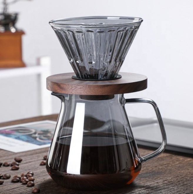 Z Glass Coffee Server Pour Over Borosilicate Glass Carafe for Pour Over Coffee Maker