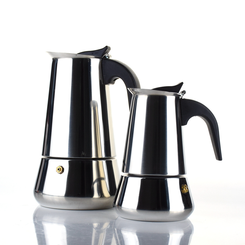 X Stainless Steel Italian Espresso Maker B26 Stovetop Moka Pot Greca Coffee Maker Latte Cappuccino Percolator 2 Espresso Cup