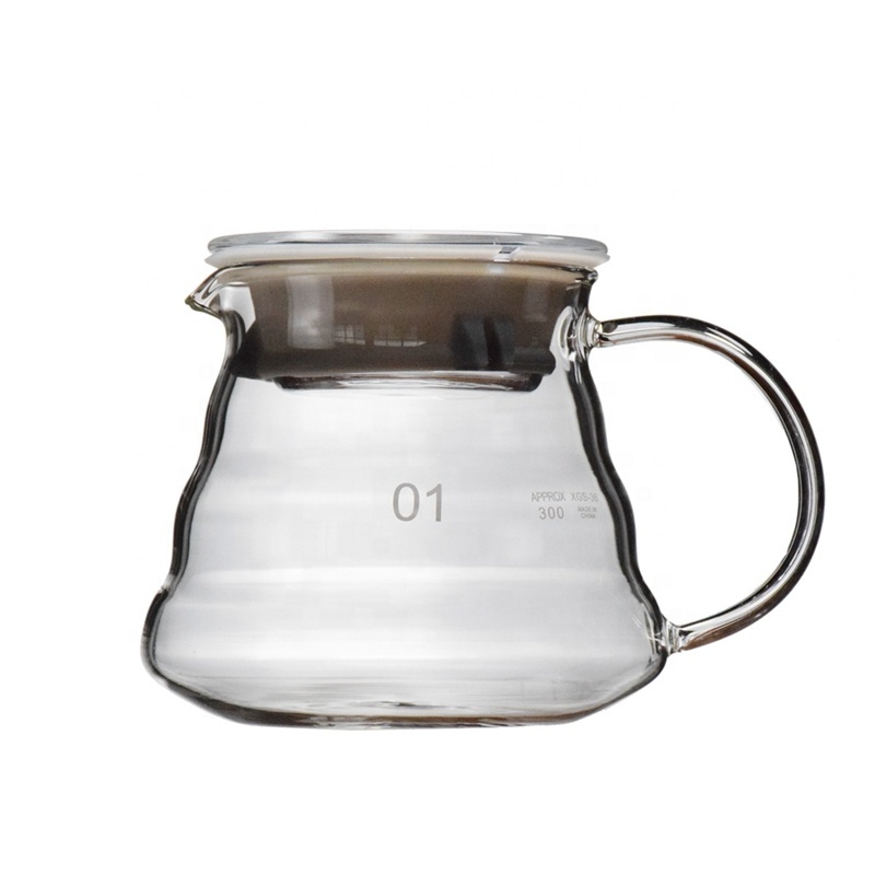 Wholesale Clear cloud Range Coffee Server Standard Glass Coffee Carafe 360ml/ 580ml/ 780ml Japanese style Coffee tea Pot