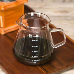 Factory Price Pour Over Coffee Maker Decanter High Quality Glass Coffee Server Pot For Barista Tools